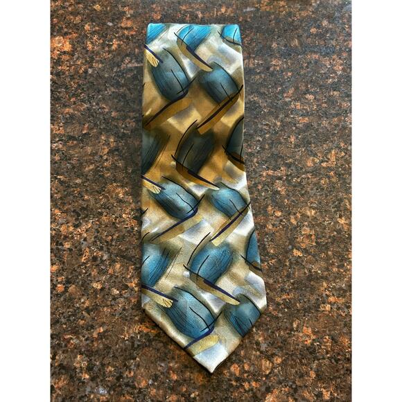 J. Jerry Garcia Emerging Elephant Collection 28 light blue paisley Silk Mens Tie - Picture 6 of 7